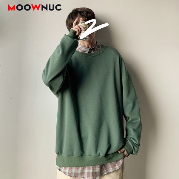 

fashion pullover street dress casual print men hoodie spring loose hombre streetwears bottoming shirt moownuc men's sportswear, Black