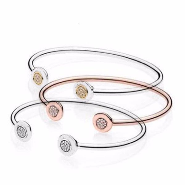 

mandy new 100% law 925 silver and gold rose bracelet signature european riverdale boho, White