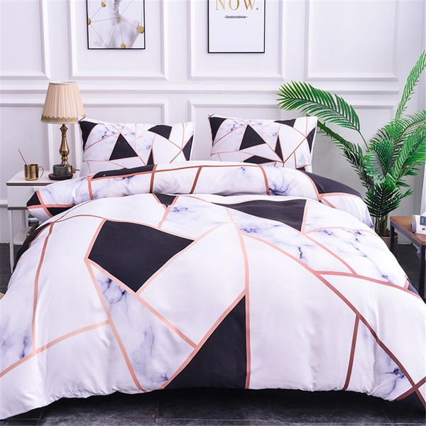 

geometric bedding sets 3d printing microfiber marble texture 2/3pcs pillowcases cover set for home luxury textiles