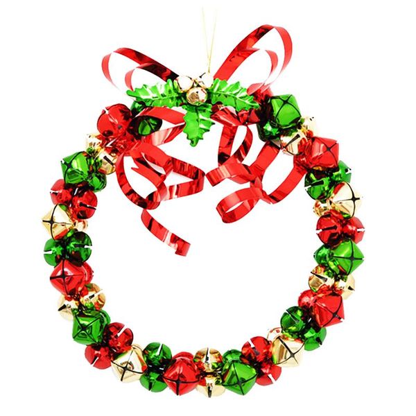 

colorful christmas wreath fashion bell ribbon decorative door wreath hanging ornament christmas crafts home decor