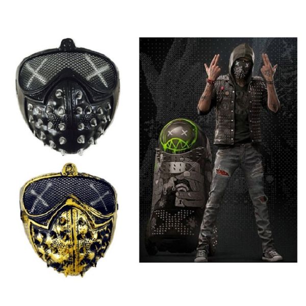 

halloween punk mask devil cos game watch dog2 watchdog mask rivet death cool horror
