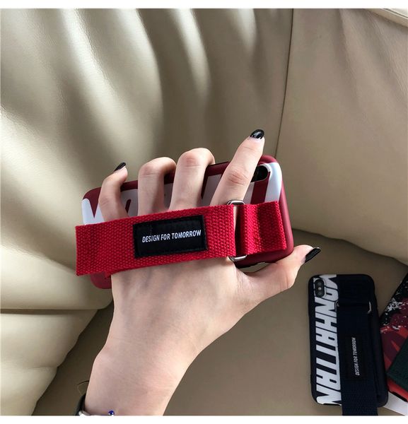 

fashion japanese korean style letter wristband phone cover case for iphone x xs max xr 10 8 7 6 6s plus soft cases coque fundas