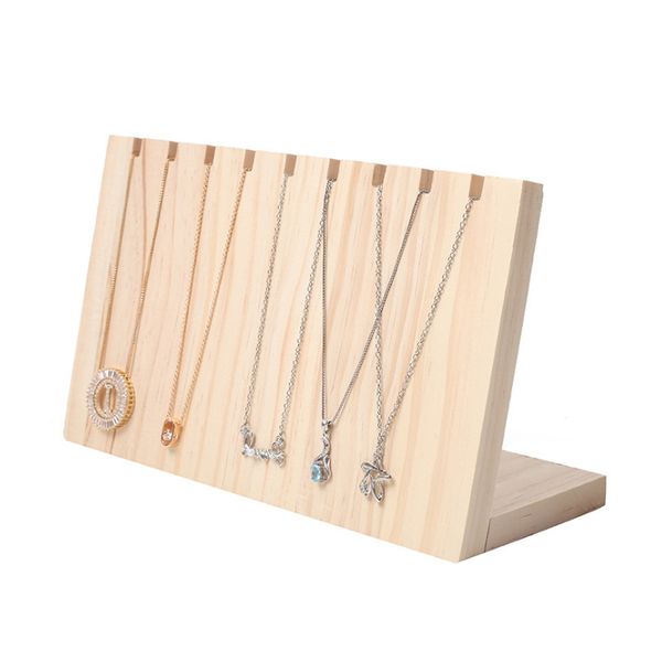 

9 bit wood jewelry collection display necklace earrings bracelets rings storage display bracket holder showcase organizer/box, Pink;blue