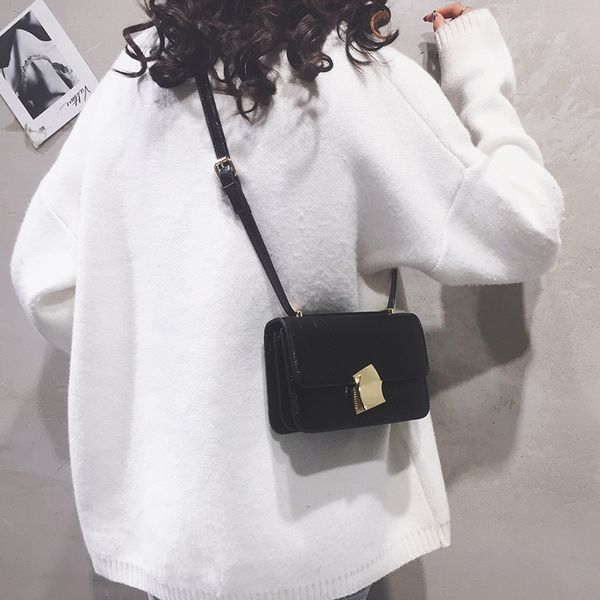 

texture small bag female bag new 2019 korean casual small square solid color shoulder crossbody