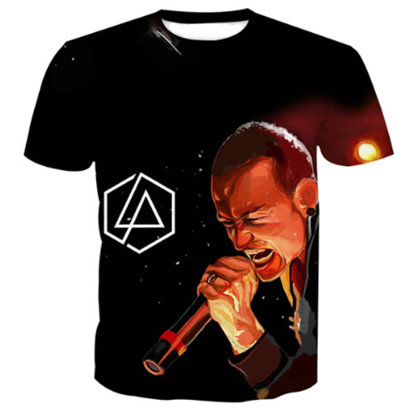 

new fashion linkin park chester bennington t shirt 3d print men/womens funny summer round collar short sleeve casual u1393, White;black