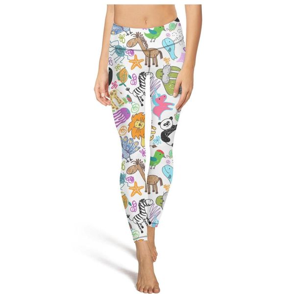 

животные партии сова unicornfashion дамы пользовательских йоги брюки эластичность повседневного tight подходит для фитнес единорог розового, Black