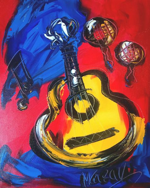 

кубинское guitar марк kazav аннотация современные pictures home decor / hd ремесла печати живопись маслом на холсте стены искусства холст 20
