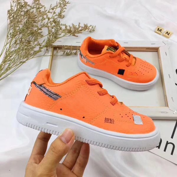 

2020 new of-w af cut low air skate children running shoes boy girl youth kid sport sneaker size 26-35, Black