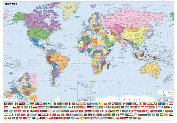 Acheter Carte Du Monde Stratifiée Avec Des Drapeaux Geant Imprimes De Taille Et Aigu Art Affiche En Soie De 1205 Du Wangzhihao8 Dhgatecom