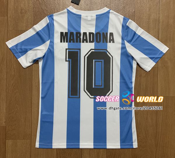 

retro argentina soccer jersey 1986 argentina home 10# maradona football uniform size s-xxl, Black;yellow