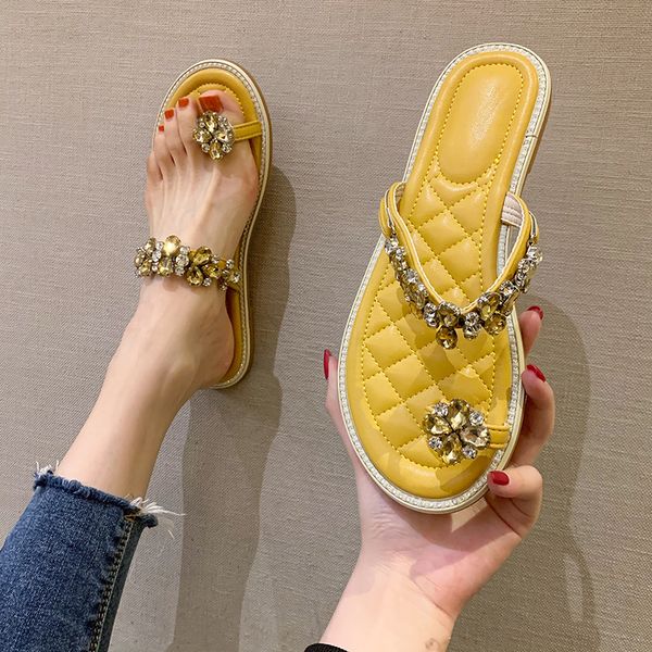 

shoes slippers flat rubber flip flops slides low shose women pantofle hawaiian soft 2020 glitter fashion, Black