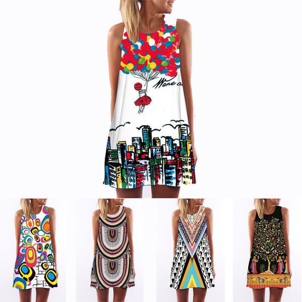 

designer dress summer dresses 3d 2019 vintage print summer dress bohemian beach dress summer sundresses dashiki boho vestidos, Black;gray