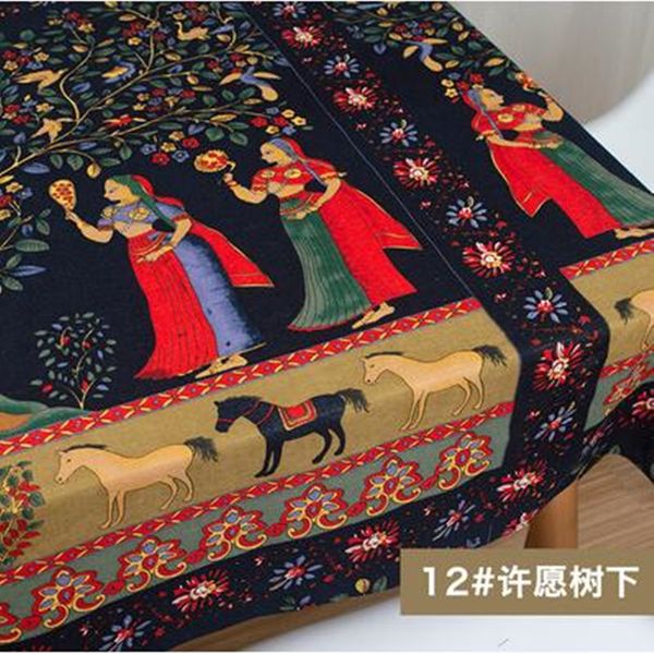 

13 style retro national fashion simia fabric printed patchwork cotton linen clothing fabric diy textiles tissu african fabric c790, Black;white