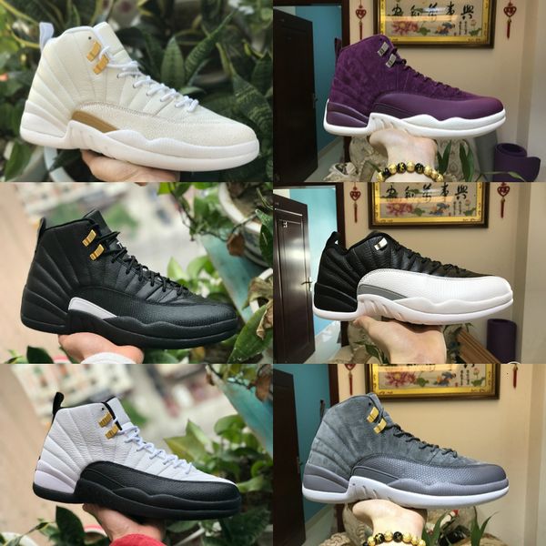 

2020 высокого качество 12s ovo белого gym красных темно-серого баскетбол обуви 12 мужчину такси синей замши грипп игра cny тапки gym красног