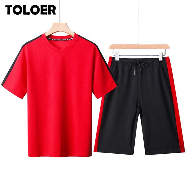 

2020 summer men set fashion 2 pcs sportswear mens striped short sleeve t-shirt shorts sets male sweat suit casual tracksuit 4xl, Gray