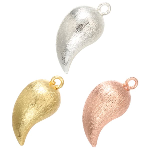 

zhukou 12x24mm simple horn pendant for women diy handmade necklace earrings jewelry accessories model:pd16, Bronze;silver