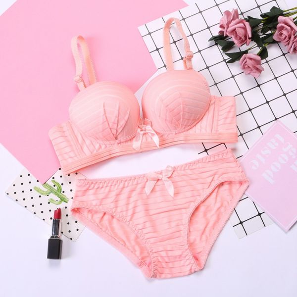 

лук хлопок бюстгальтеры женщины push-up bra белье беспроводной pantie комплект белья комплекты, Red;black