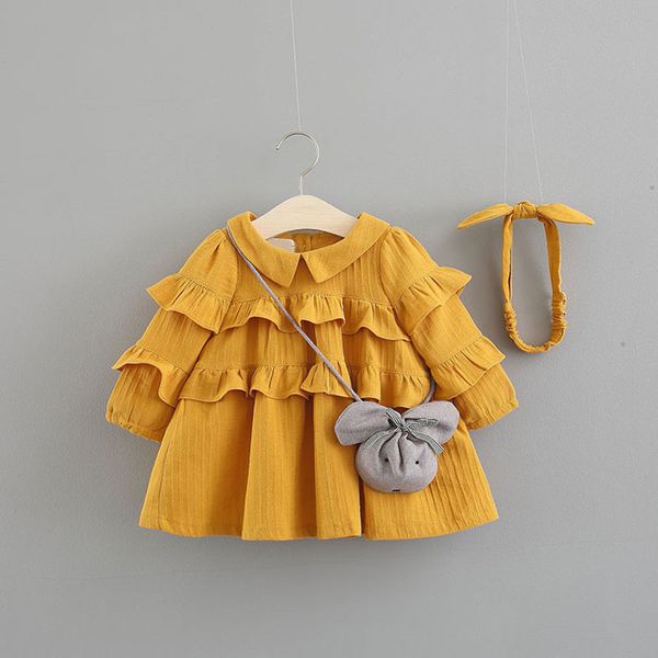

2018 настоящее vestido infantil infantil детское платье весна 2019 года новые детские хан издание мода свободные принцесса женщина торты y19, Red;yellow
