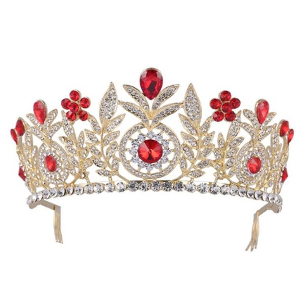 

crystal bridal tiara rhinestone crown with comb headband wedding hair accessories, Golden;white