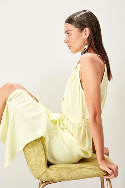 

trendyol yellow lacing detail dress twoss19xm0112, Black;gray