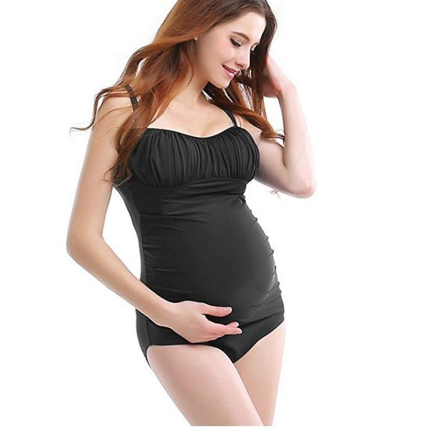 

black bikinis one piece swimwear for pregnant women swimming tankini set woman monokini bodysuits swimsuit lady beachwear bathing suits