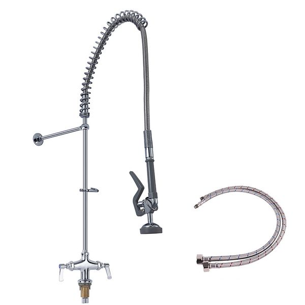 

kitchen faucet counterinstallation and cold water brass casting overhead spring stainless steel hose chrome treatment