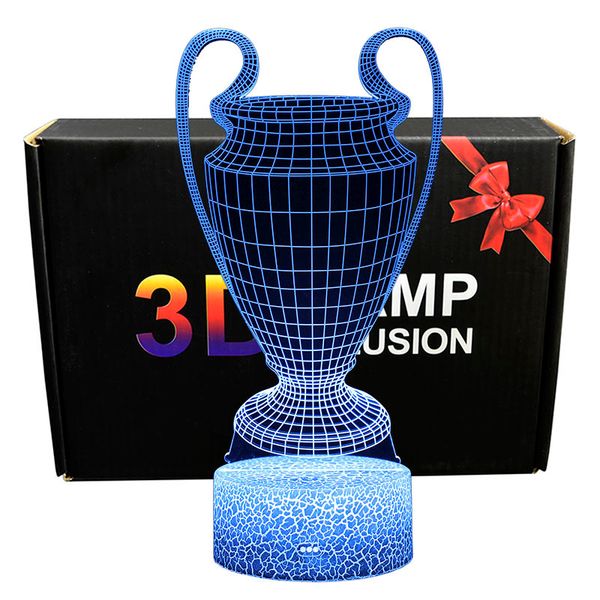 

uefa football cup 3d optical illusion led night lights soccer theme desk lamp creative gifts for football fans