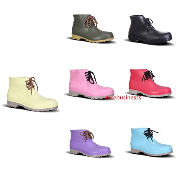 

высочайшее качество no-brand design rain boots низкая труда страхование обувь стальной подносок черный желтый красный розовый фиолетовый тем