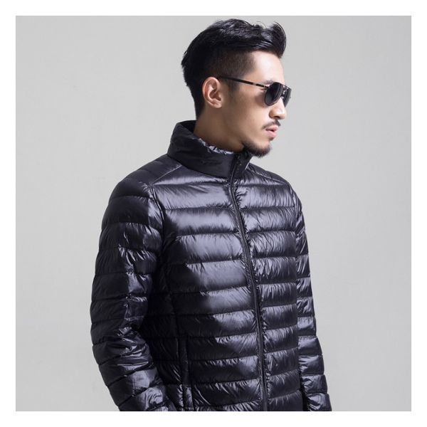 

2019 designer mens down jacket mens new thin stand collar winter jackets keep warm mens outwear down coat men luxury clothing, Black