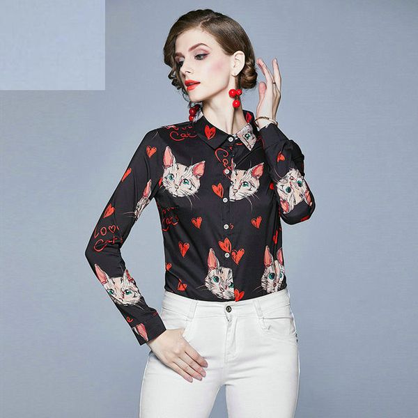 

new snake skin print silk blouse women shirts long sleeve female tunic 2019 vintage fall casual satin blouses snakeskin, White