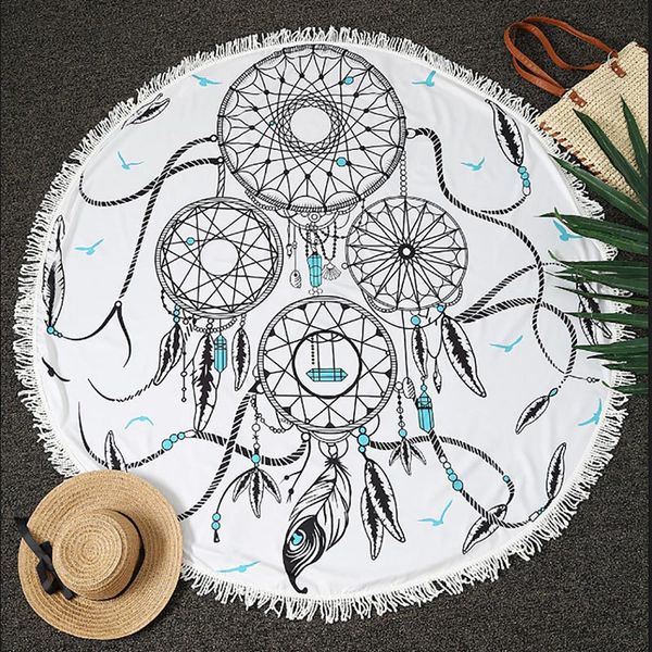 

hippie mandala tapestry round roundie wall hanging beach towel throw yoga mat round tapestry new new
