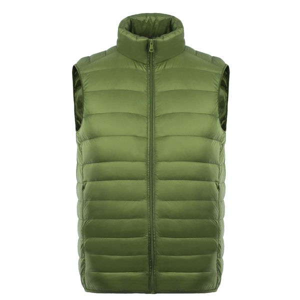 

2019 new sleeveless jacket men autumn winter ultra light white duck down vest multi colors slim windproof warm waistcoat, Black;white
