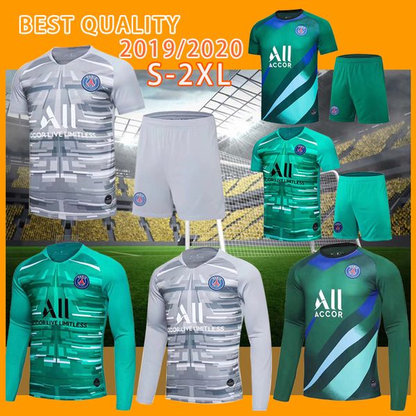 

2020 psg soccer jersey football long sleeve and shorts paris mbappe icardi marquinhos goalkeeper keylo navas jersey camisetasmen sets, Black