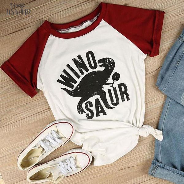 

t shirts women short sleeve raglan winosaur dinosaur print o neck female summer fashion casual t shirt ladies tees, White