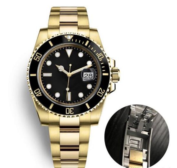 

luxury mens automatic mechanical ceramics watches 40mm full stainless steel gliding buckle swim wristwatches sapphire super luminous watch, Slivery;brown