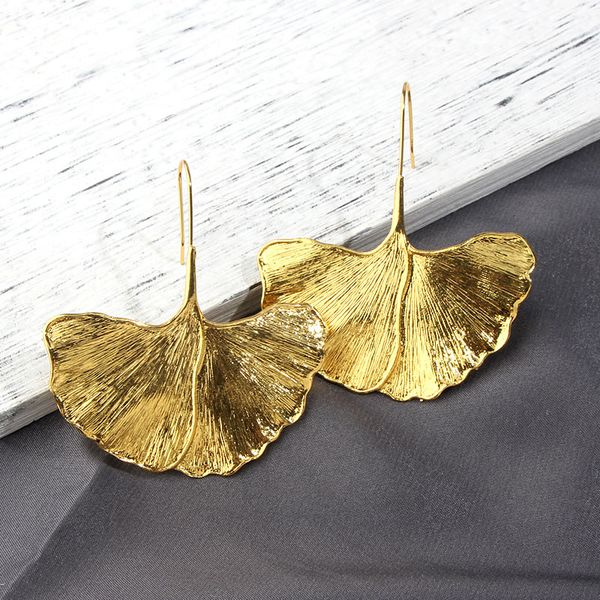 

jjfoucs gold color leaves drop earrings for women geometric fashion vintage metal hanging earrings 2020 female jewelry, Silver