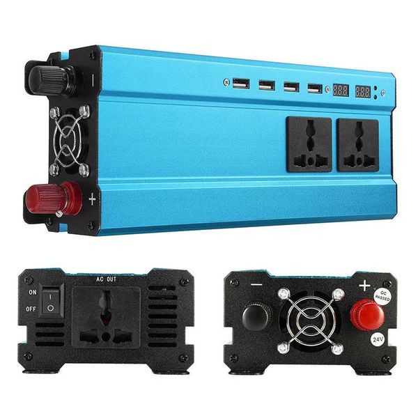 

rated power 2000w power 5000w solar car inverter led dc 24v to ac 220v sine wave converter with 4 usb