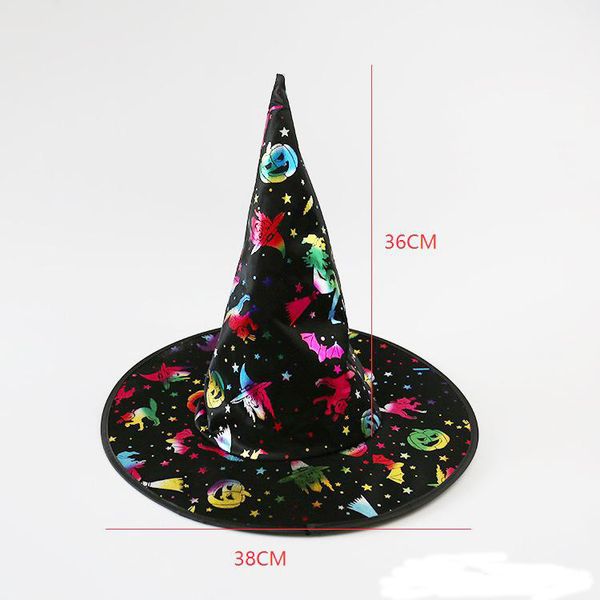 

colorful witch hat halloween stage show products various colors halloween nylon clothing accessories hat party decorations, Blue;gray