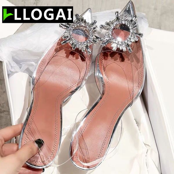 

summer women pumps transparent rhinestone pointed high heel shoes woman casual shoes ladies stiletto party wedding, Black