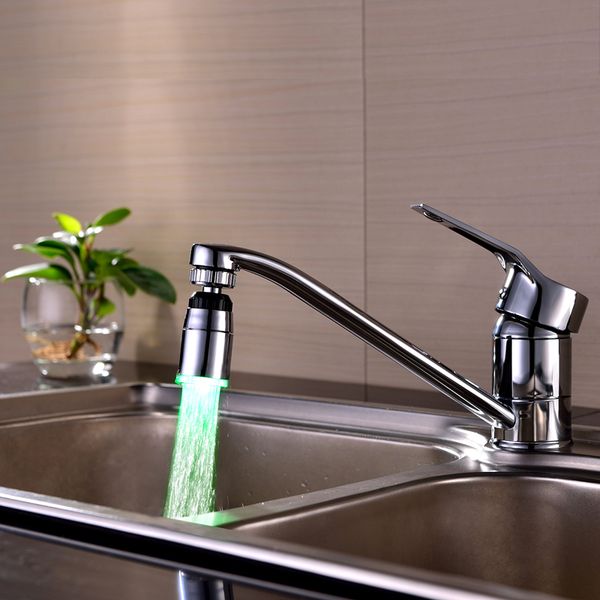 

led faucet temperature sensor kitchen led light 58*28mm water faucets tap heads rgb glow shower stream bathroom 3 color change drop ship b9