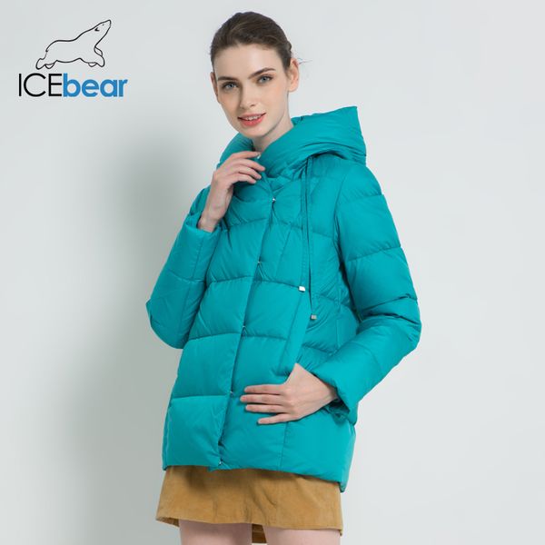 

icebear 2019 new winter women's coat brand clothing casual woman winter jacket hooded female parkas gwd19011i y190926, Black;white