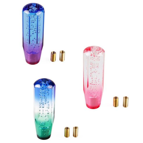 

car manual shift knob gear crystal colorful transparent air bubble shifter head