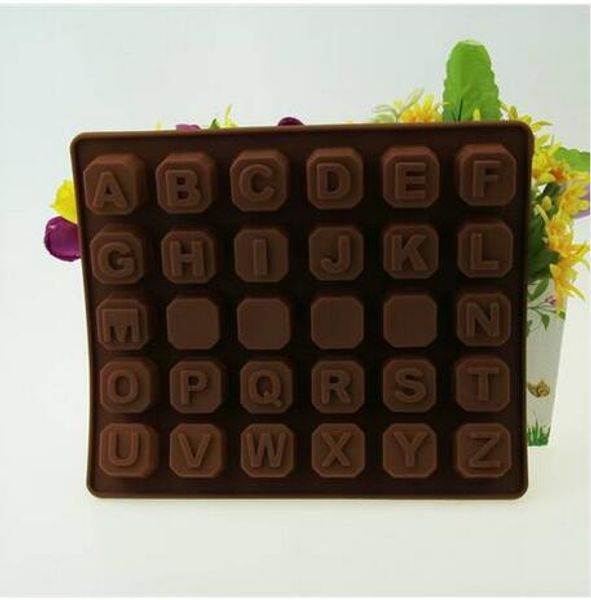 

wholesales 26 letters block mold ice cube silicone bakeware diy bake model chocolates