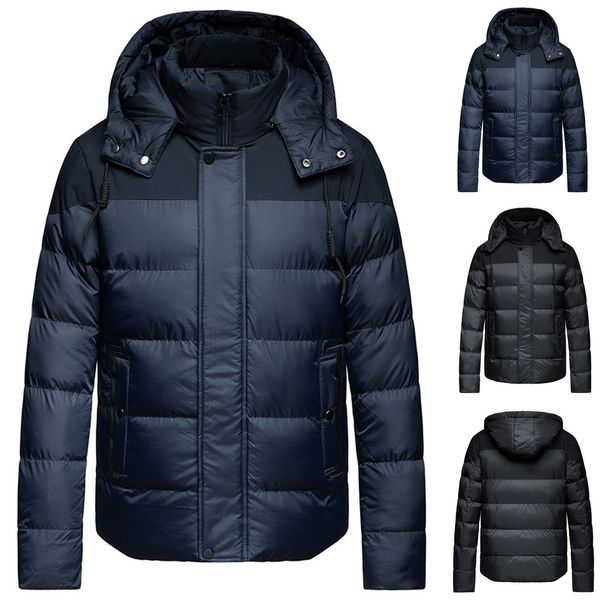 

men coat mens winter zipped warm tracksuit casual long sleeve outwear coat manteau hommes dropshipping, Tan;black