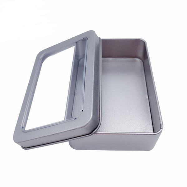 

10.7*7*3cm open window metal storage cases, tin boxes steel display packaging can lx8799