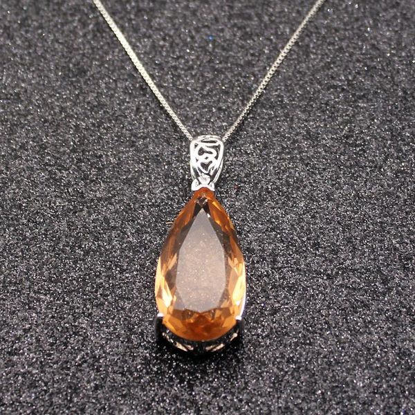 

hermosa teardrop natural honeyz silver color for women charms pendant chain necklace 20 inch