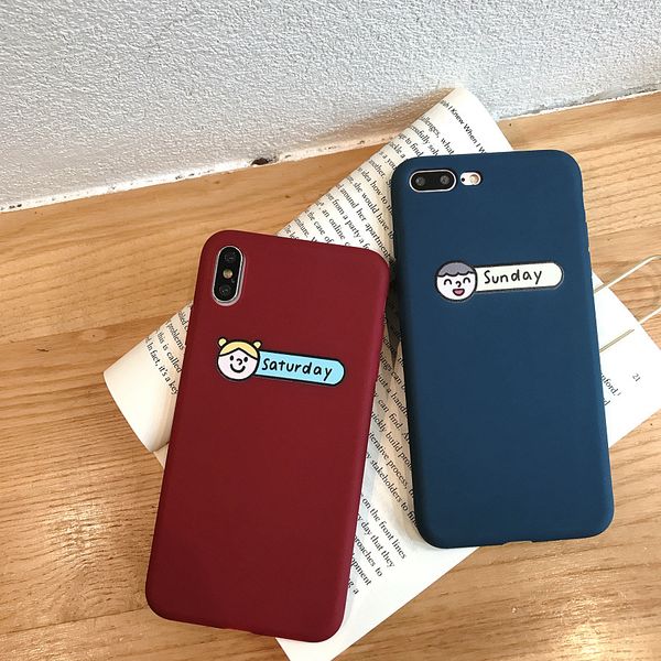 

couple small head phone cases cute cartoon for iphone xs max tpu frosted soft cell phone case for iphone 6 7 8 plus