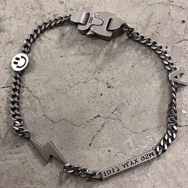 

hip hop alyx hero chain necklace men women high street pearl alyx accessories titanium steel metal necklace, Silver