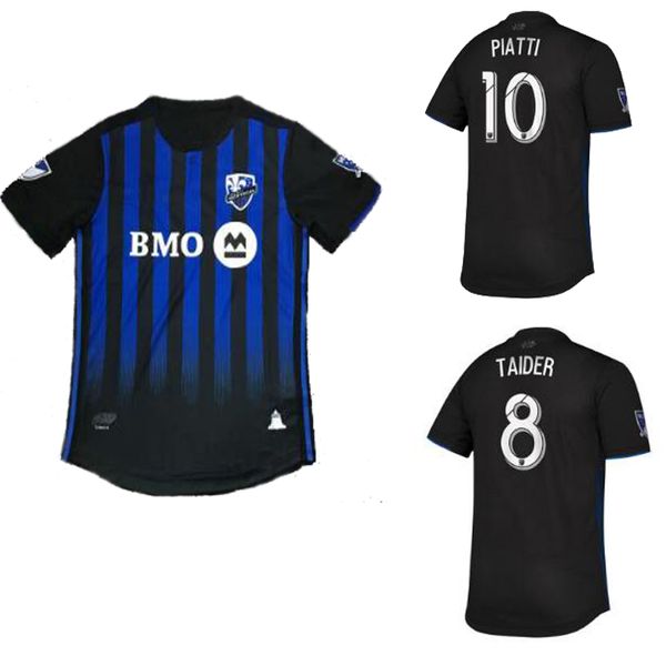 

s-2xl montreal impact player version home blue black piatti edwards mancosu taider football shirts soccer jersey 2019, Black;yellow