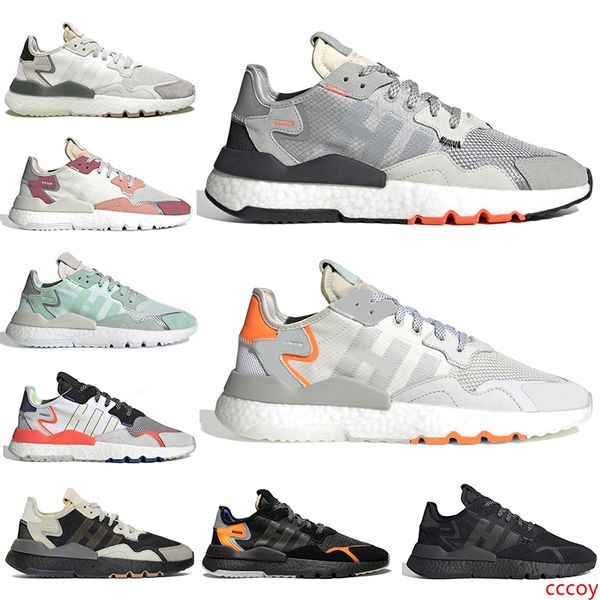 

2019 nite jogger 3m reflective running shoes men women triple black white breathable mens trainer sports sneakers 36-45